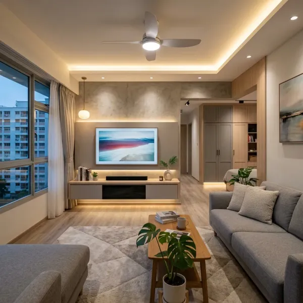 Kitchen + Wardrobe + TV